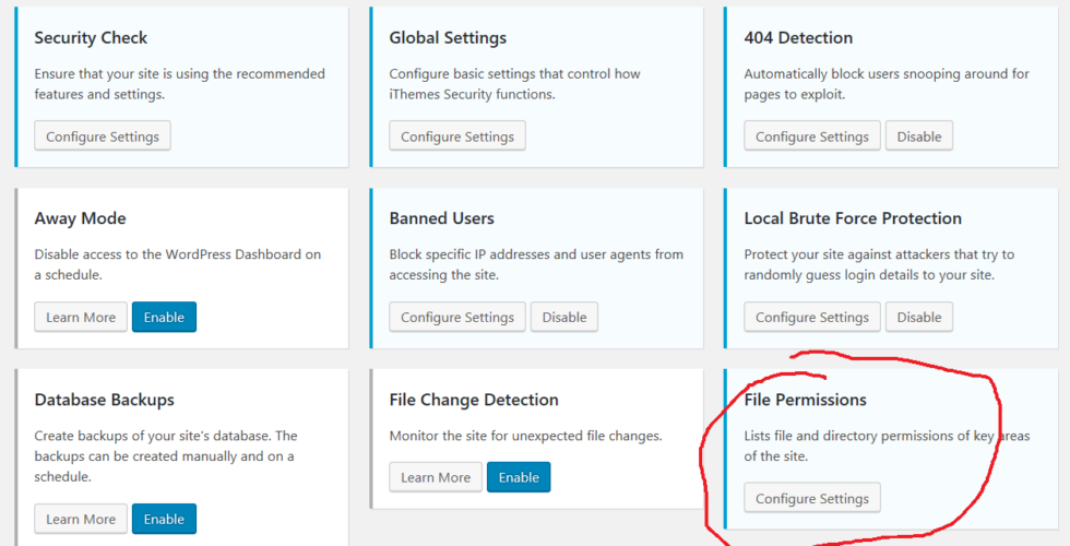 Ithemes security permissions