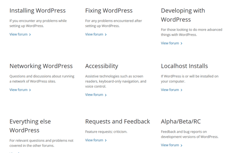 WordPress Forums