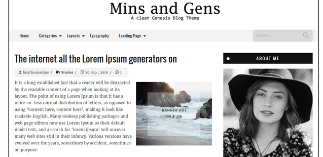 mins and gens theme example